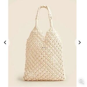 JCrew Large rope Cadiz woven beach Tote. Cream/natural beige. NEW!